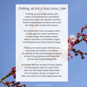 Frühlingsgedicht langer Winter