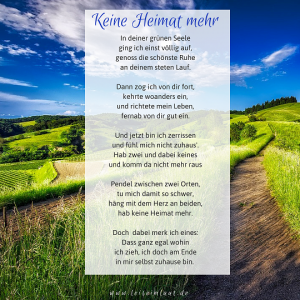 Gedicht Zerrissenheit Umzug zwei Heimaten