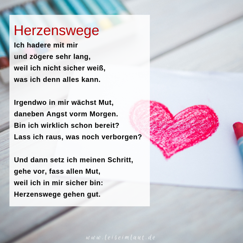 Gedicht Herzenswege Herzentscheidung