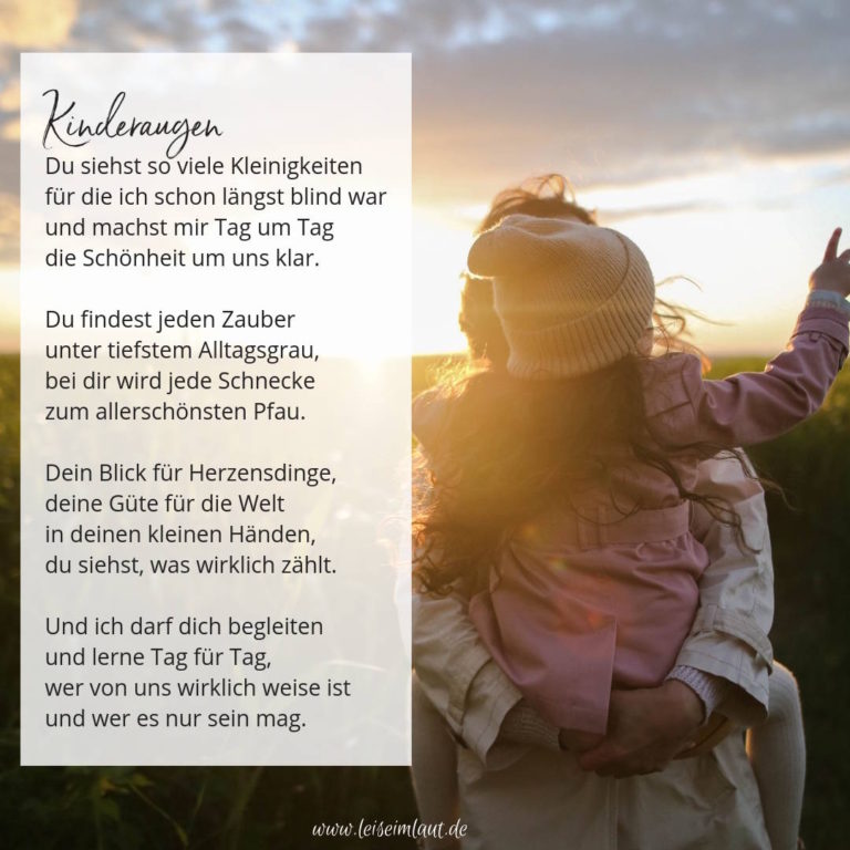 Kinderaugen leise im Laut